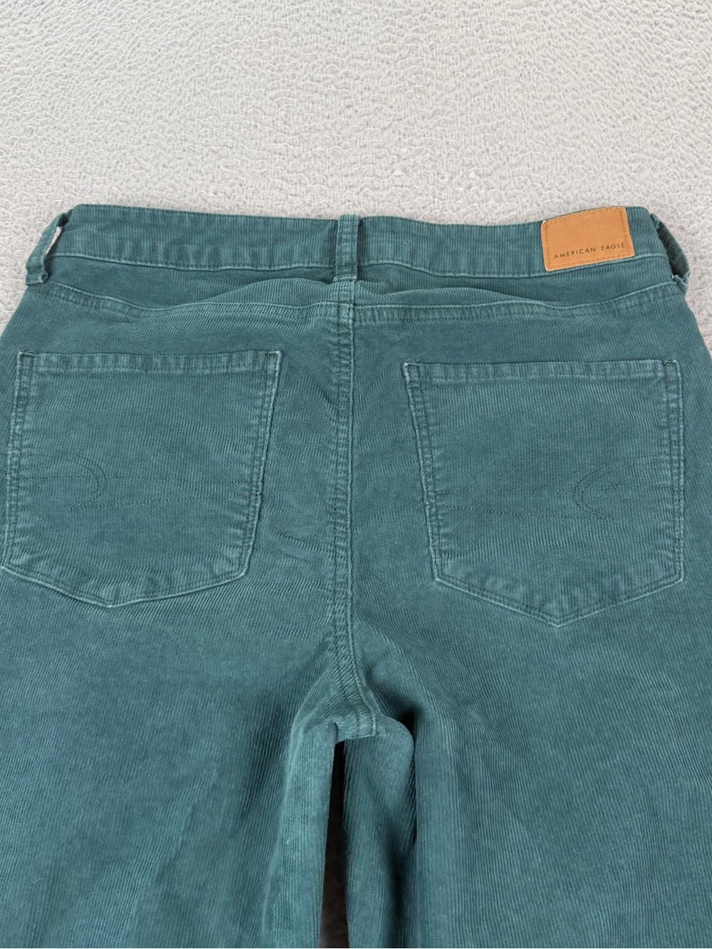 American Eagle Corduroy Pants Womens 10 Regular Green Super High Rise Flare Y2K - Picture 13 of 14